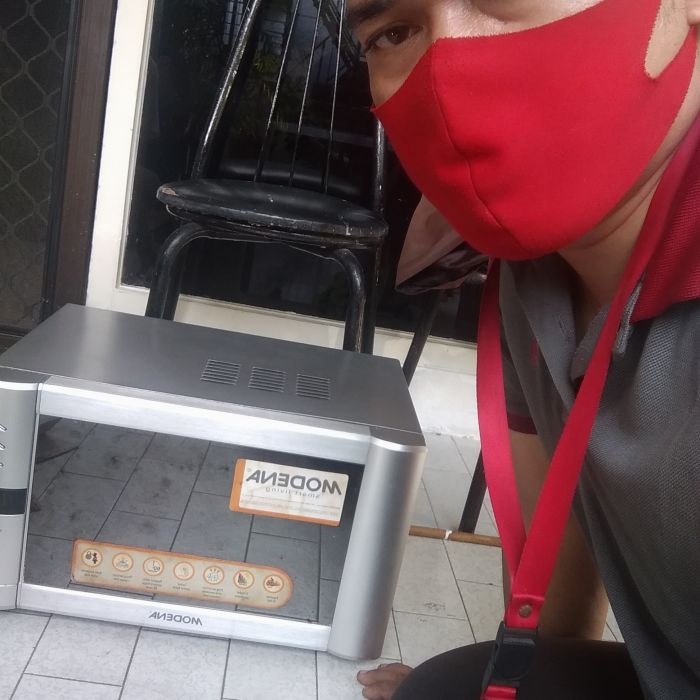 Service microwave Modena MO 2001 Pakai barcode masalah , Tidak panas dan suara keras