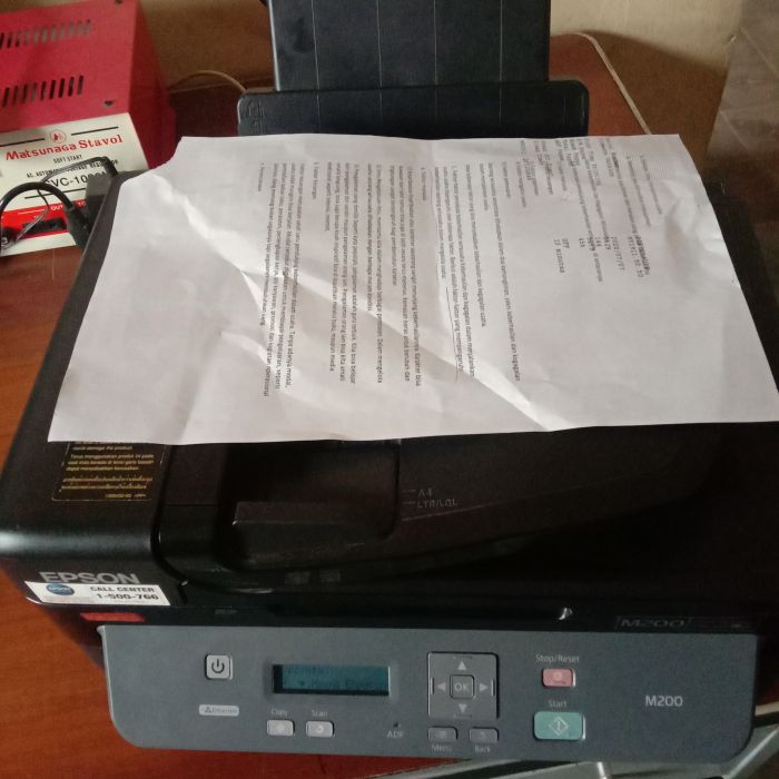 Service printer epson M200 M200 masalah tidak bisa narik kertas