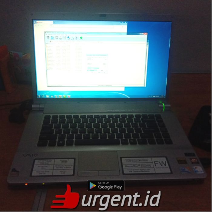 Service laptop Sony VAIO VGN-FW57GH masalah Boot lambat dan kerjanya di program2 juga sangat lambat lama