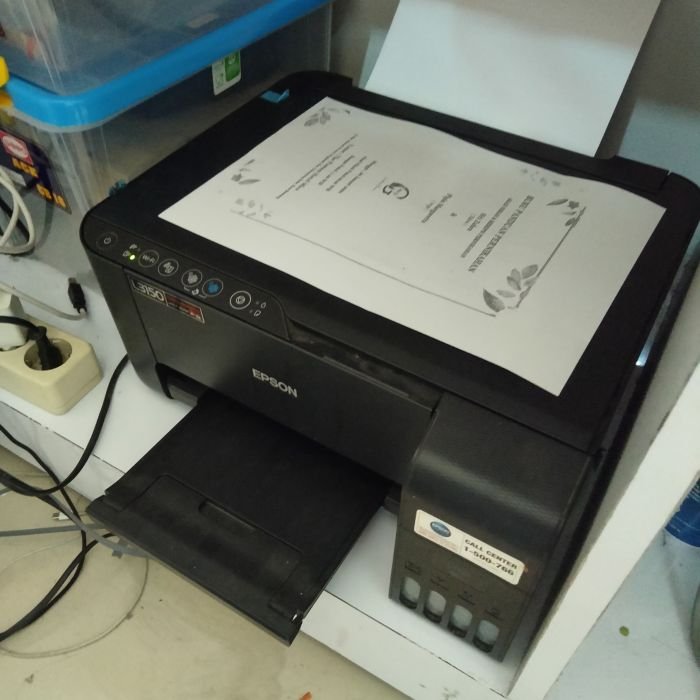Service printer Epson l3150 masalah printer epson l3150 tidak bisa fotocopy dan scan, lampu merah terus