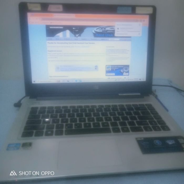 Service laptop Asus MB VER K46CM masalah Sulit koneksi internet, dan mau cek harddisk juga tidak bisa connect