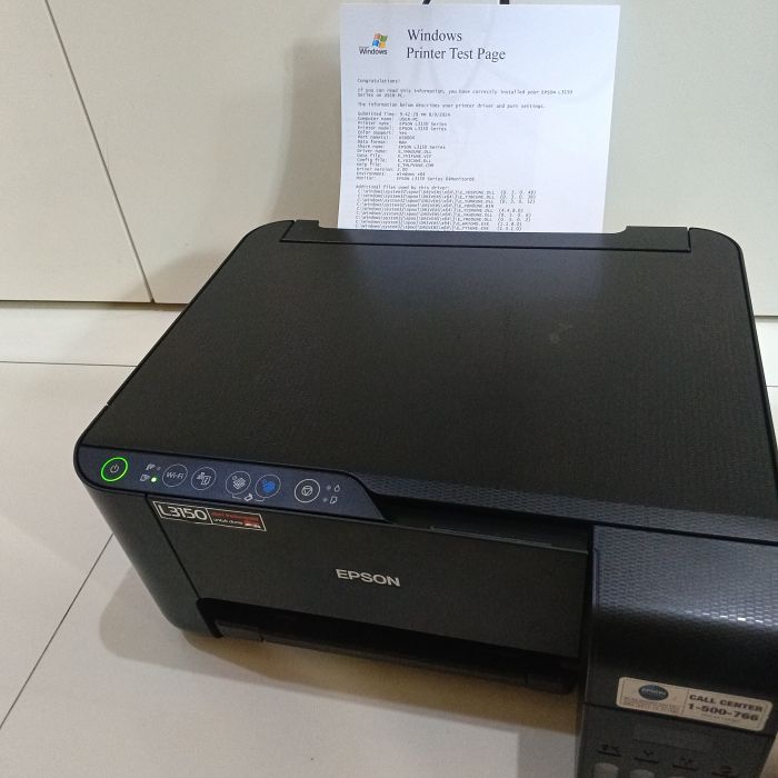 Service printer Epson L3150 masalah connection, isi tinta, tidak keluar hasil print