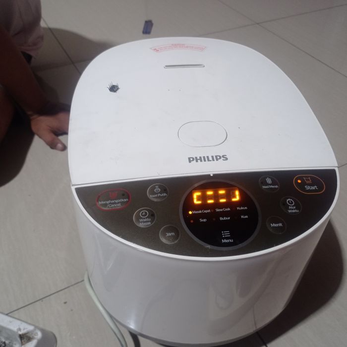 Service rice cooker philips HD 4515 masalah , Nasi tidak matang