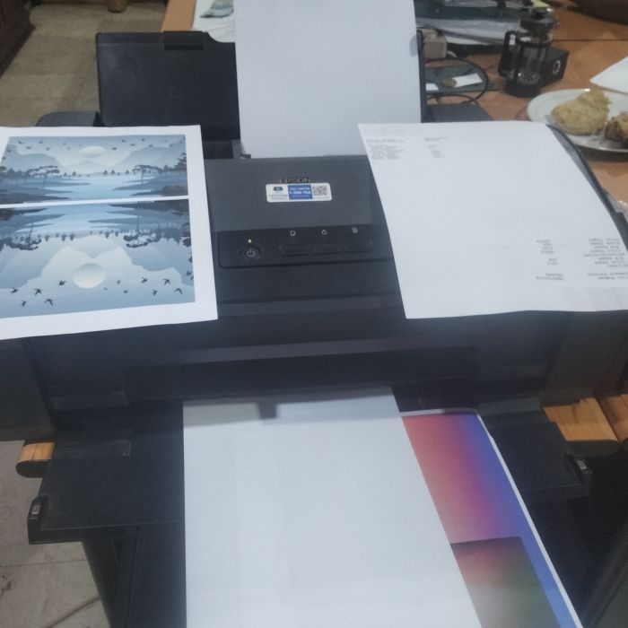 Service printer Epson L1300 masalah Hasil print berbayang dan hasil printnya ujung kertas suka terlipat, Hasil cetak berbayang (ghosting)